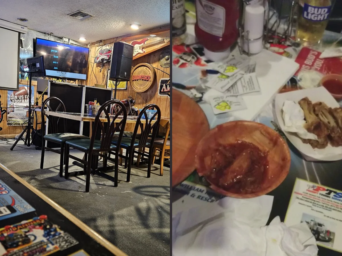 Large sports bar with wall-mounted screens.
